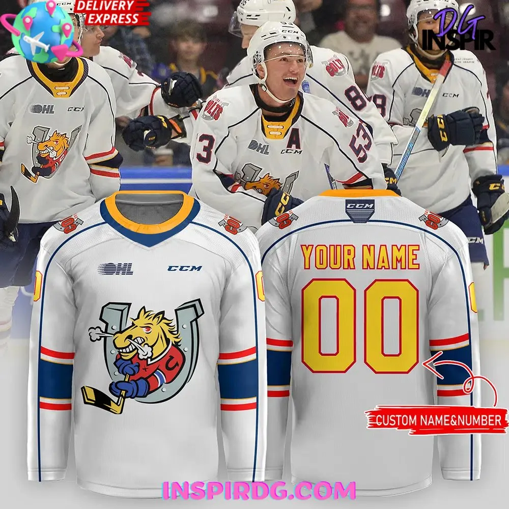 -Barrie Colts New Uniform 2024-25 White Hockey Jersey