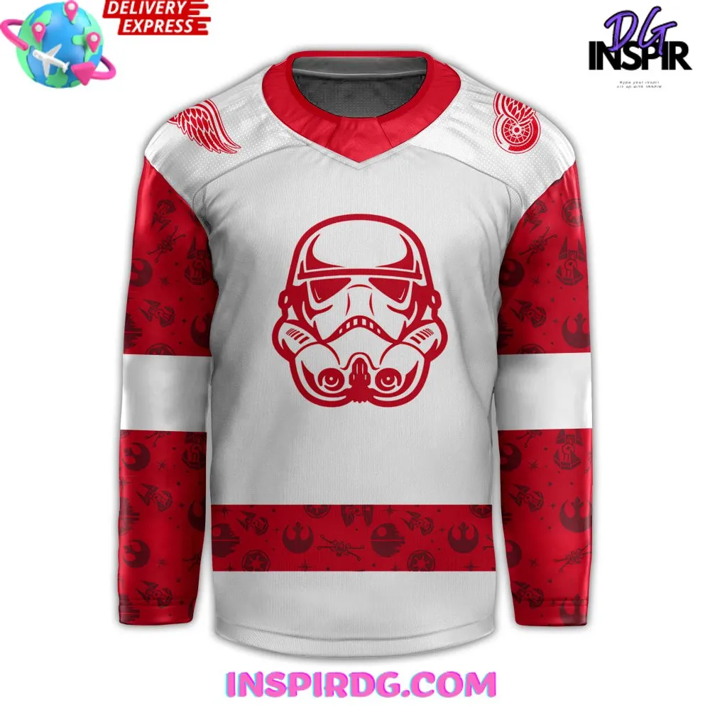 -Detroit Red Wings x Star Wars Night 2024 Hockey Jersey