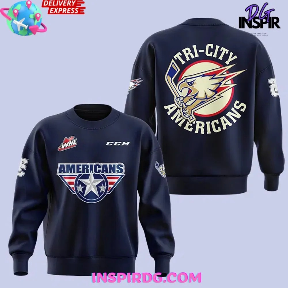 -Tri-City Americans Hockey 2024 Navy Sweatshirt