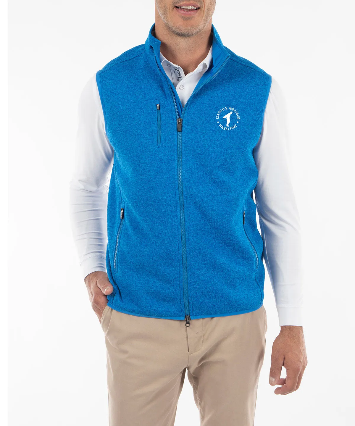 124th U.S. Amateur Men's Bobby Jones Heathered Full Zip Fleece Vest