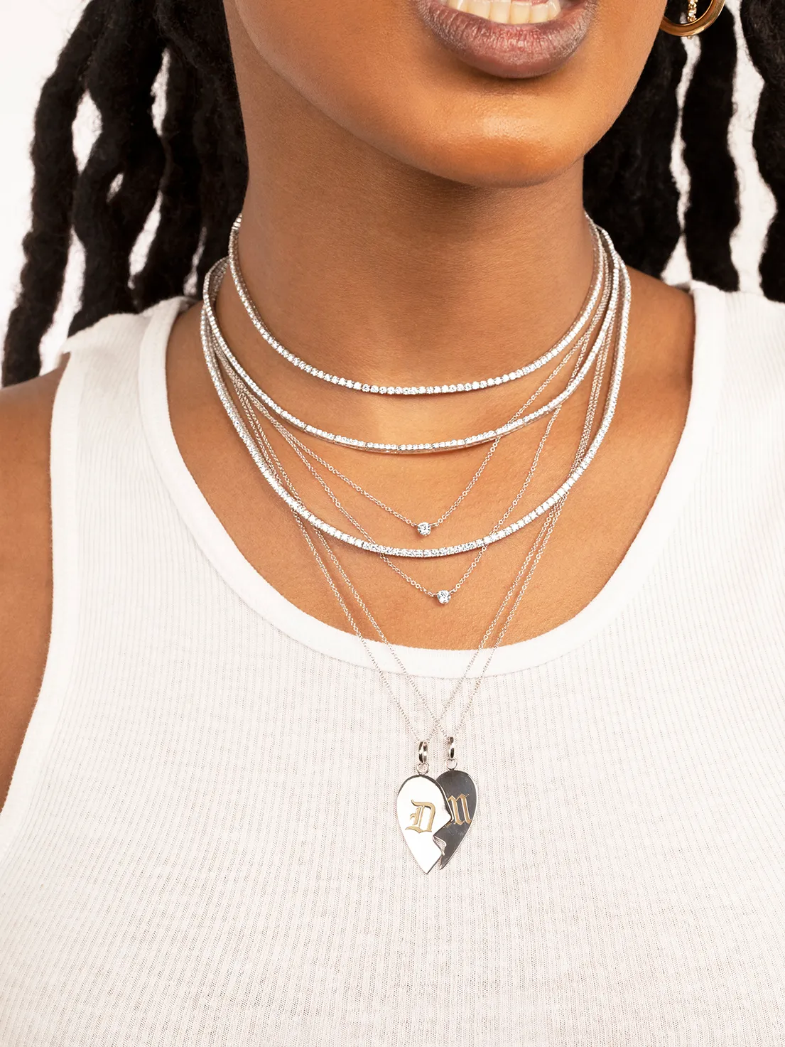 17 Perfect Tennis Necklace - White Diamond / 14k White Gold