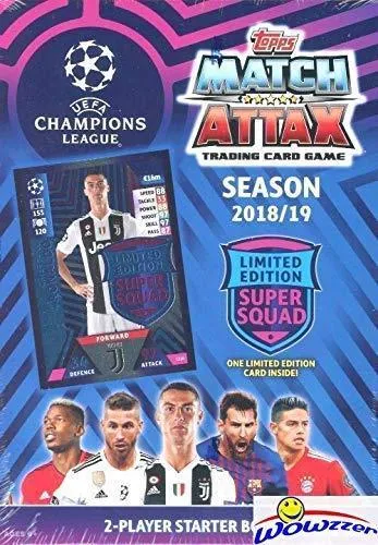 2018/2019 Topps Match Attax Champions League Soccer Starter Box with 39 Cards
