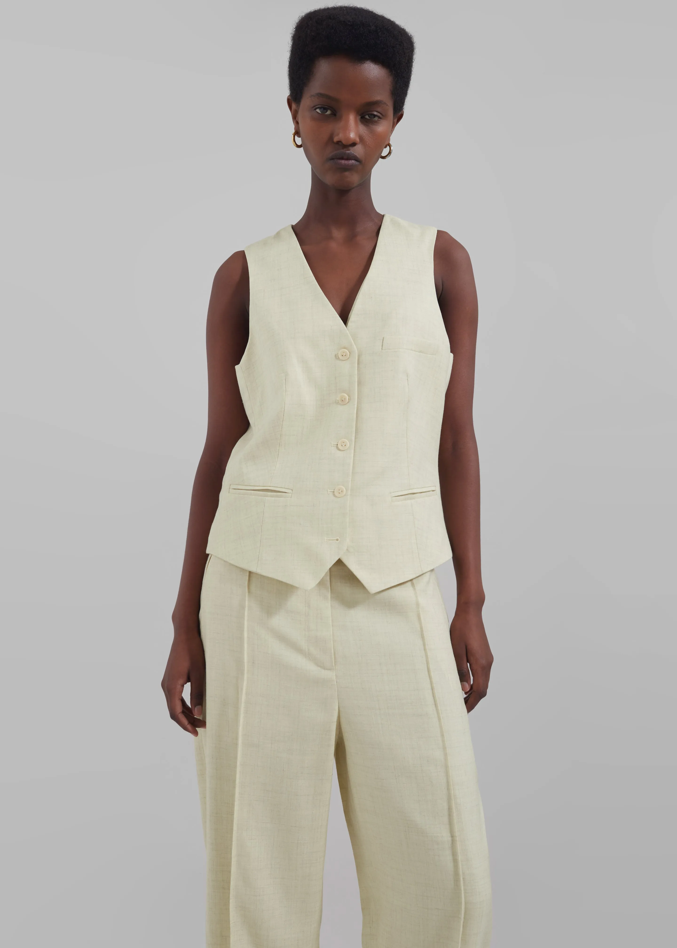 3.1 Phillip Lim Tailored Vest with Set-In Bra - Limoncello