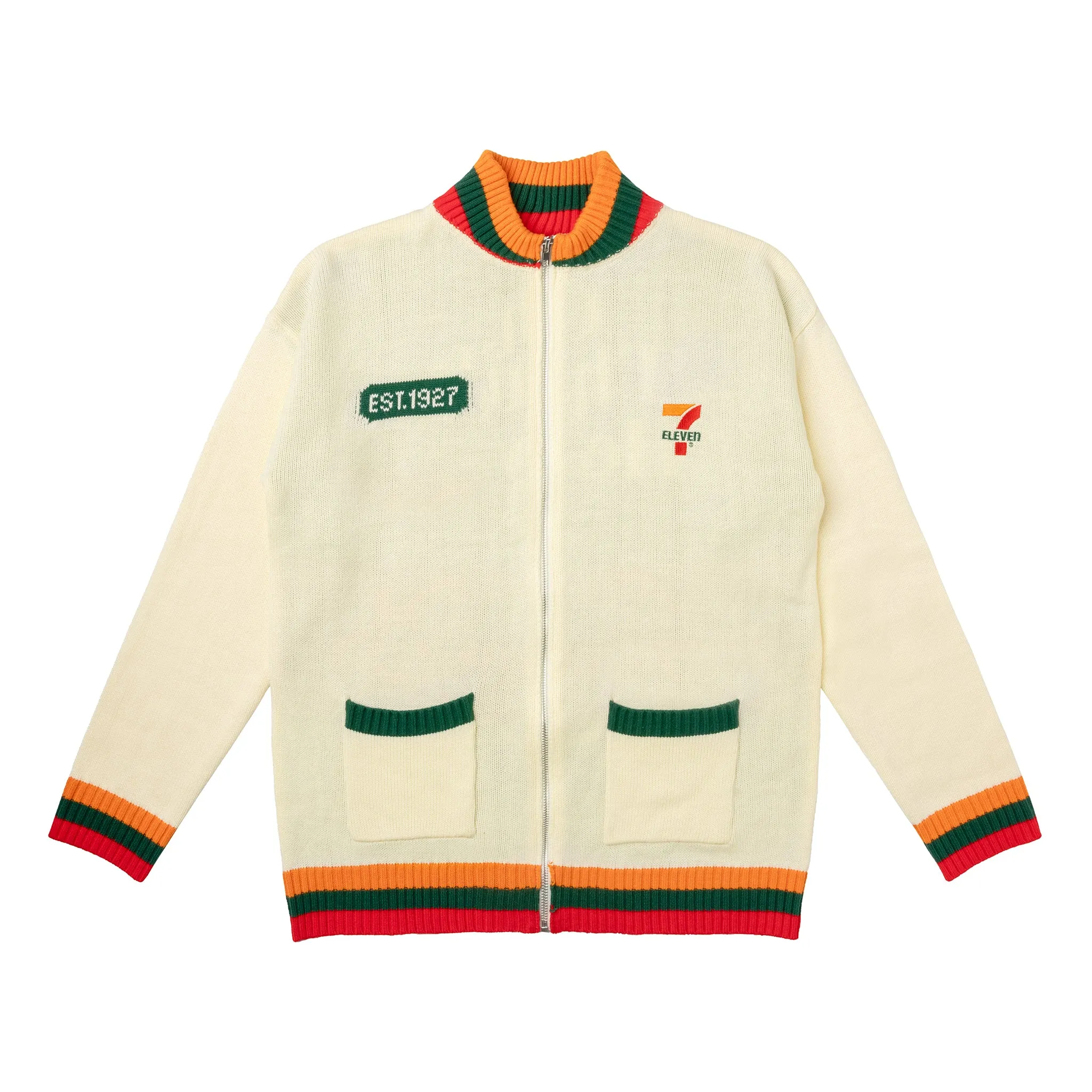 7-Eleven Knitted Zip Cardigan