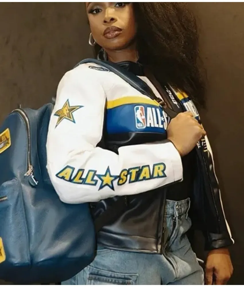 73rd NBA All Star Game 2024 Jennifer Hudson Midnight Navy Royal Leather Jacket 