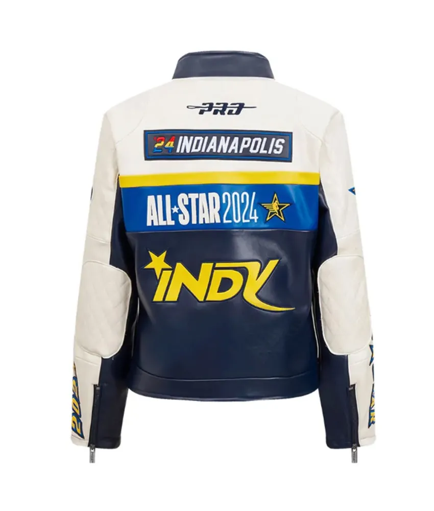 73rd NBA All Star Game 2024 Jennifer Hudson Midnight Navy Royal Leather Jacket 