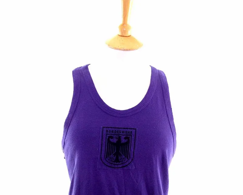 90s Deep Purple Cotton Bundeswher Army Vest - S