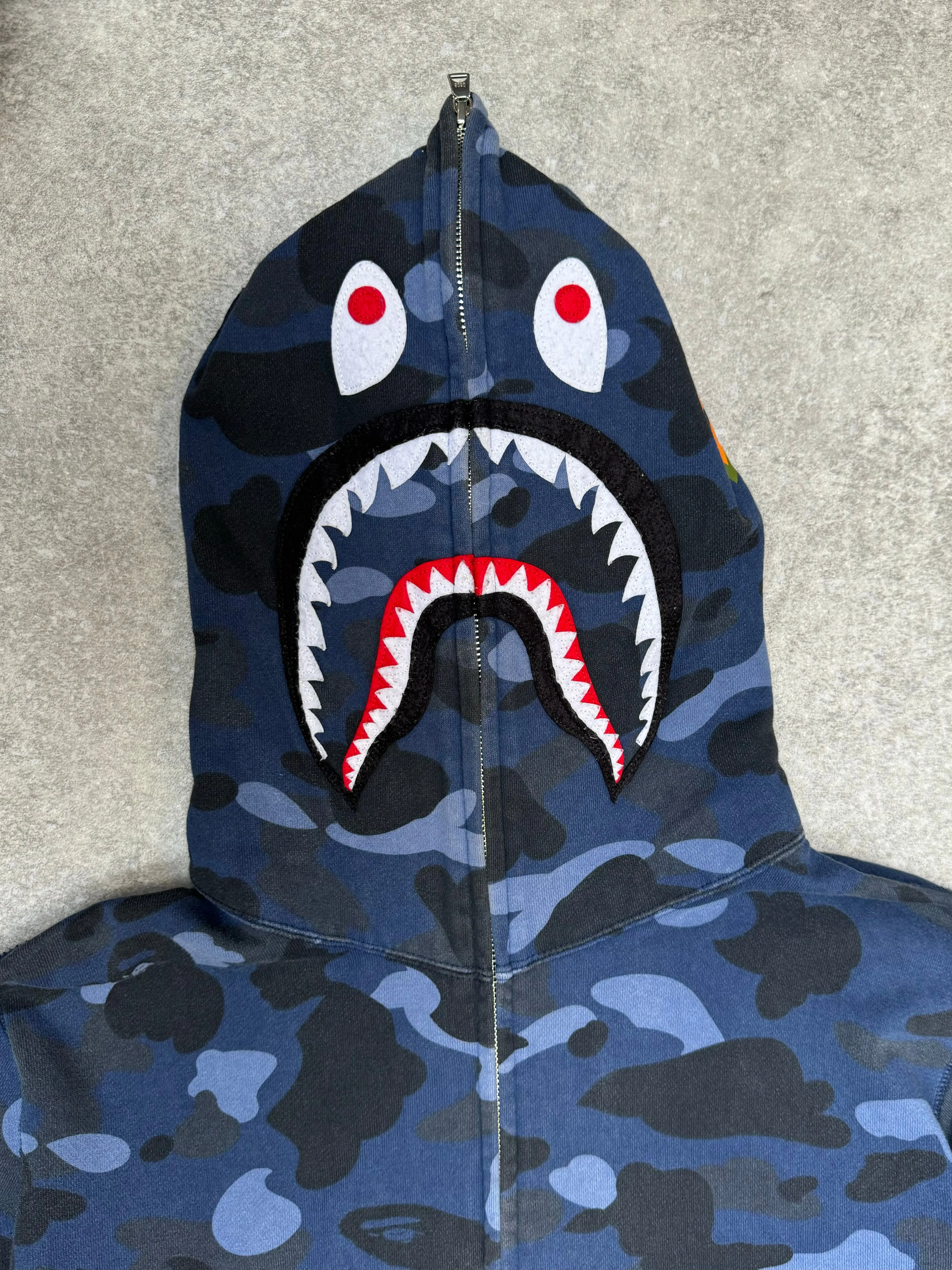 A Bathing Ape Colour Camo Patches Shark Zip-Up Hoodie