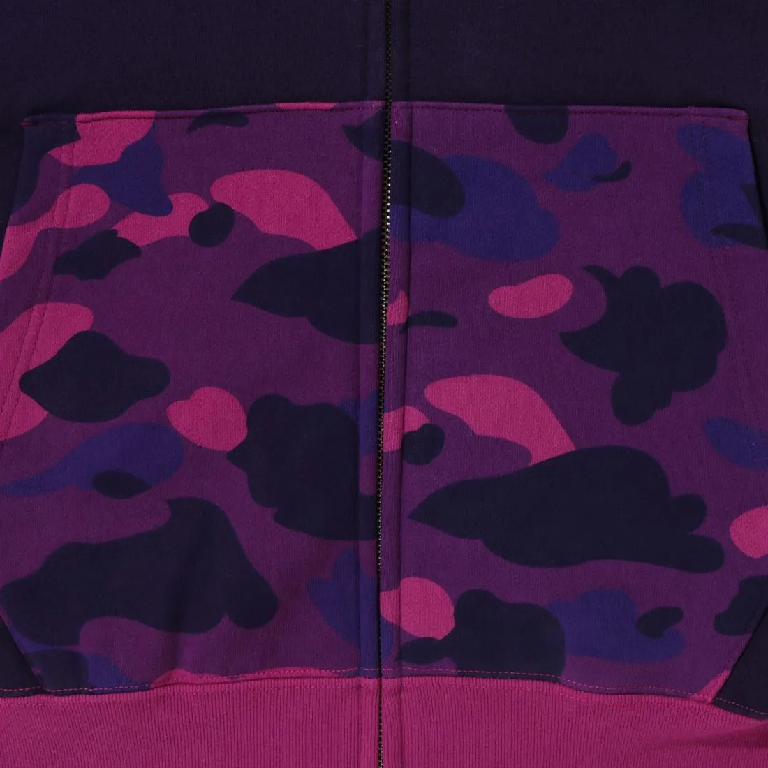 A Bathing Ape Men Color Camo Relaxed Fit Full Zip Hoodie (purple)