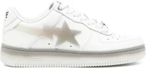 A BATHING APE STA #5 lace-up leather sneakers White