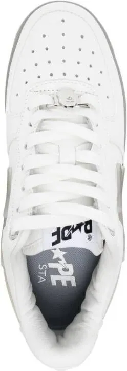 A BATHING APE STA #5 lace-up leather sneakers White