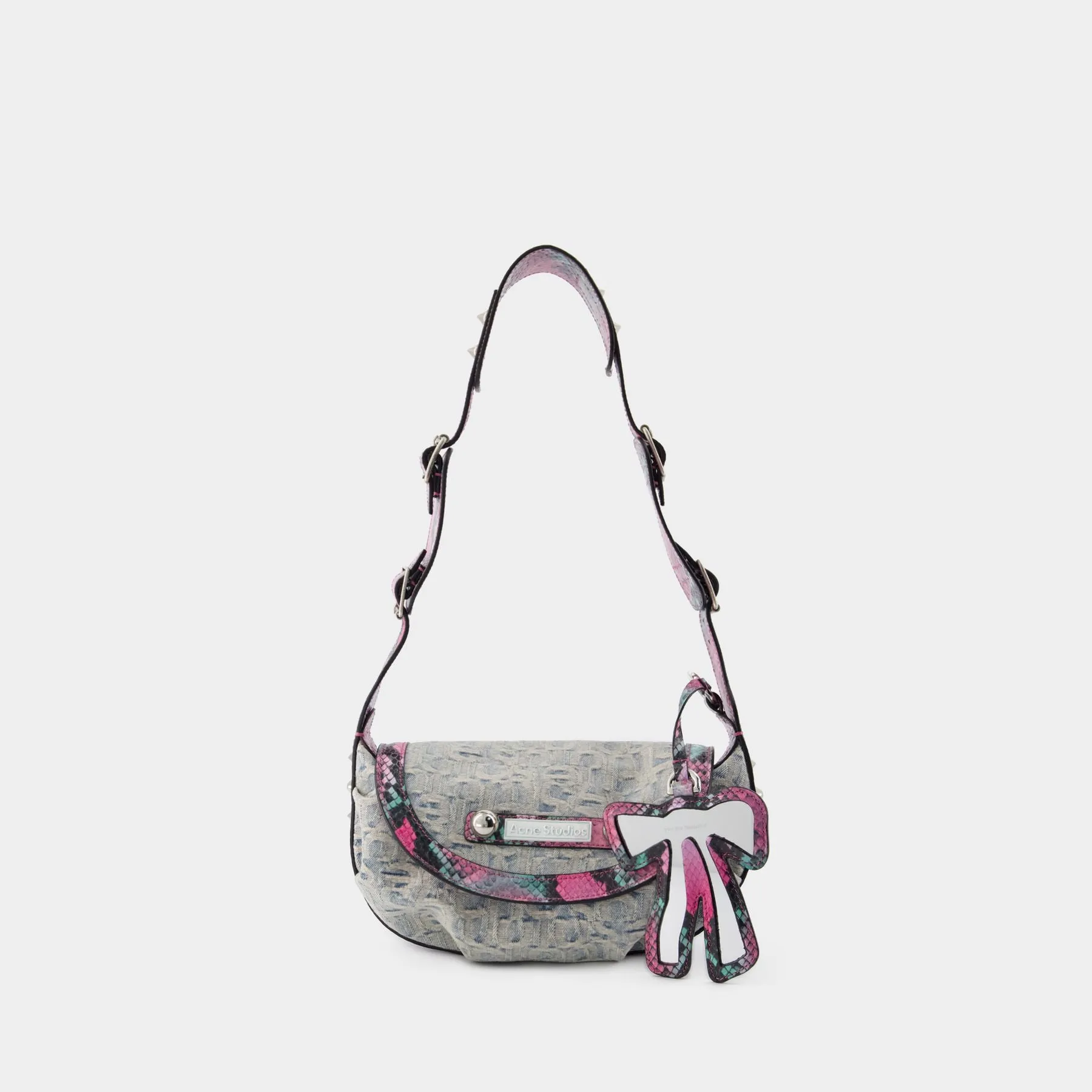 Acne Studios  Alog Monogram Shoulder Bag - Acne Studios - Leather  - Blue/Pink