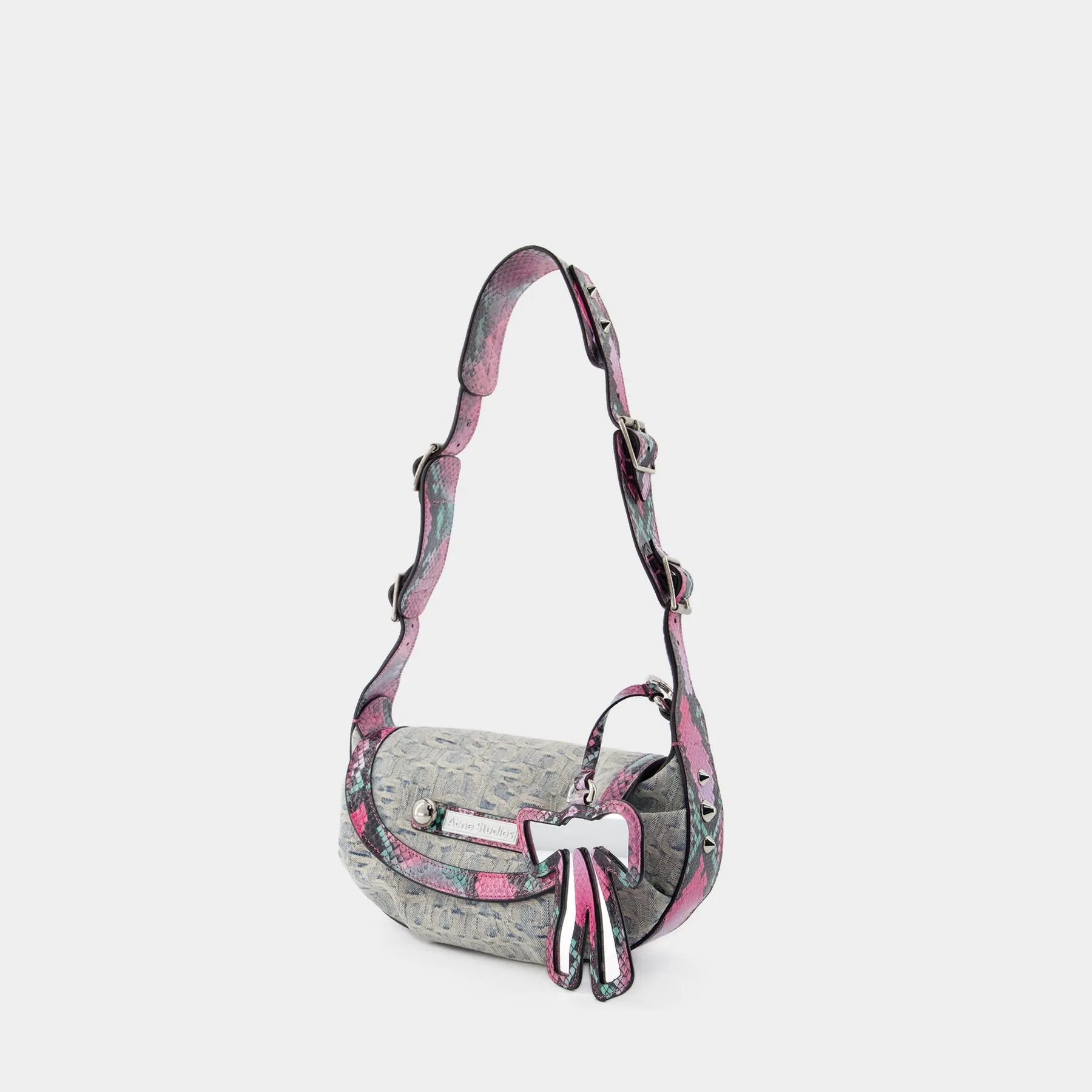 Acne Studios  Alog Monogram Shoulder Bag - Acne Studios - Leather  - Blue/Pink