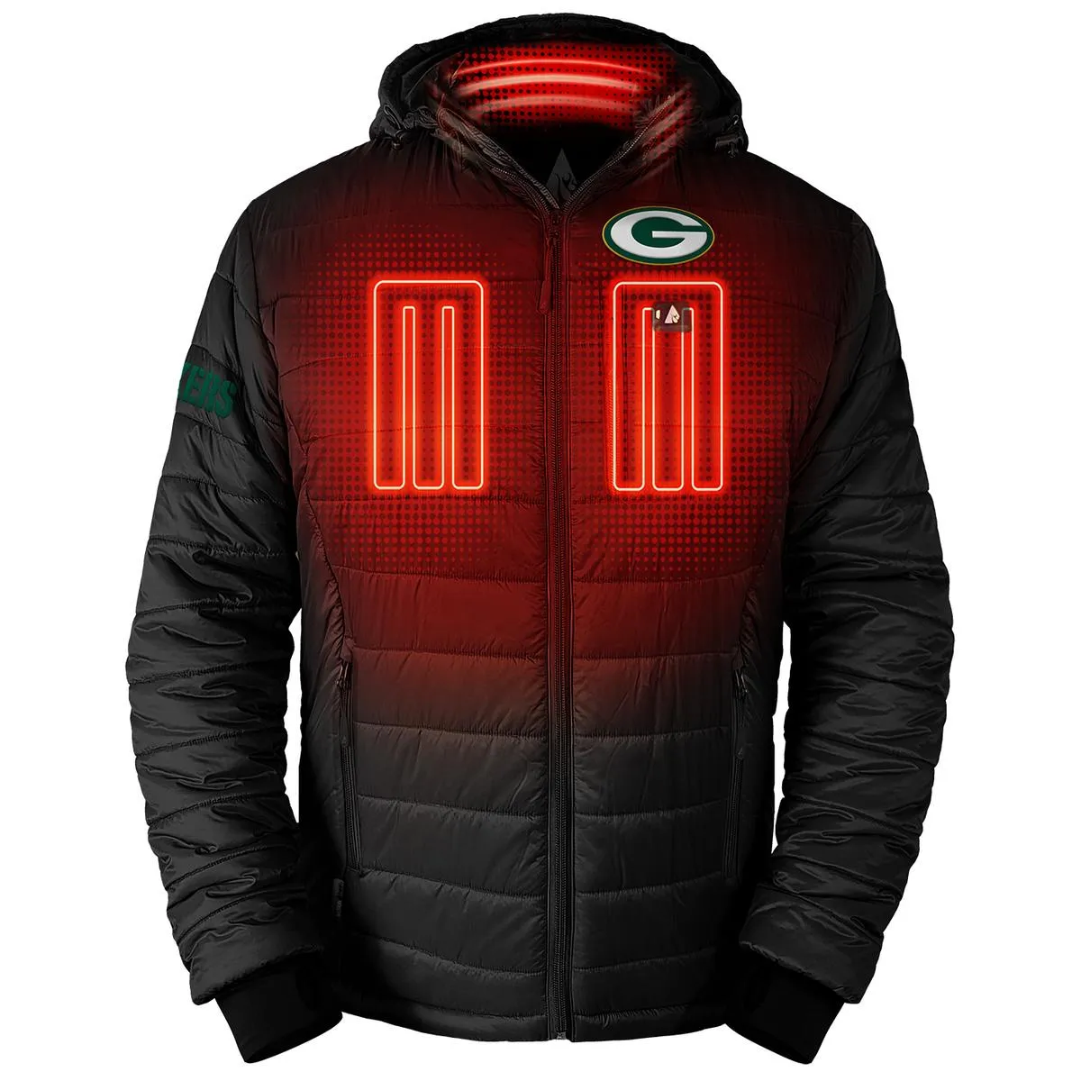 ActionHeat Green Bay Packers 5V Men's Puffer Battery Heated Jacket