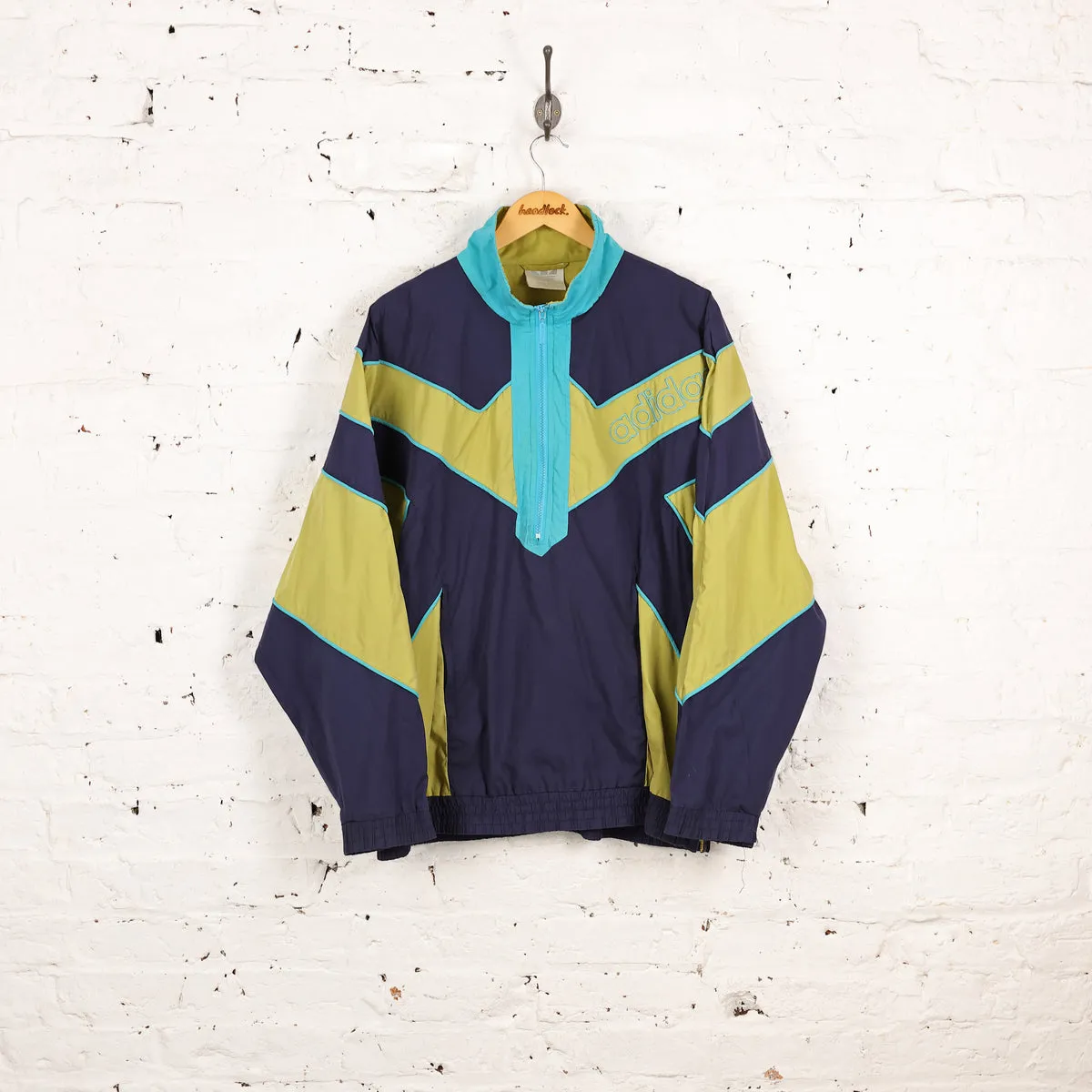 Adidas 90s 1/4 Zip Tracksuit Top Jacket - Blue - XL