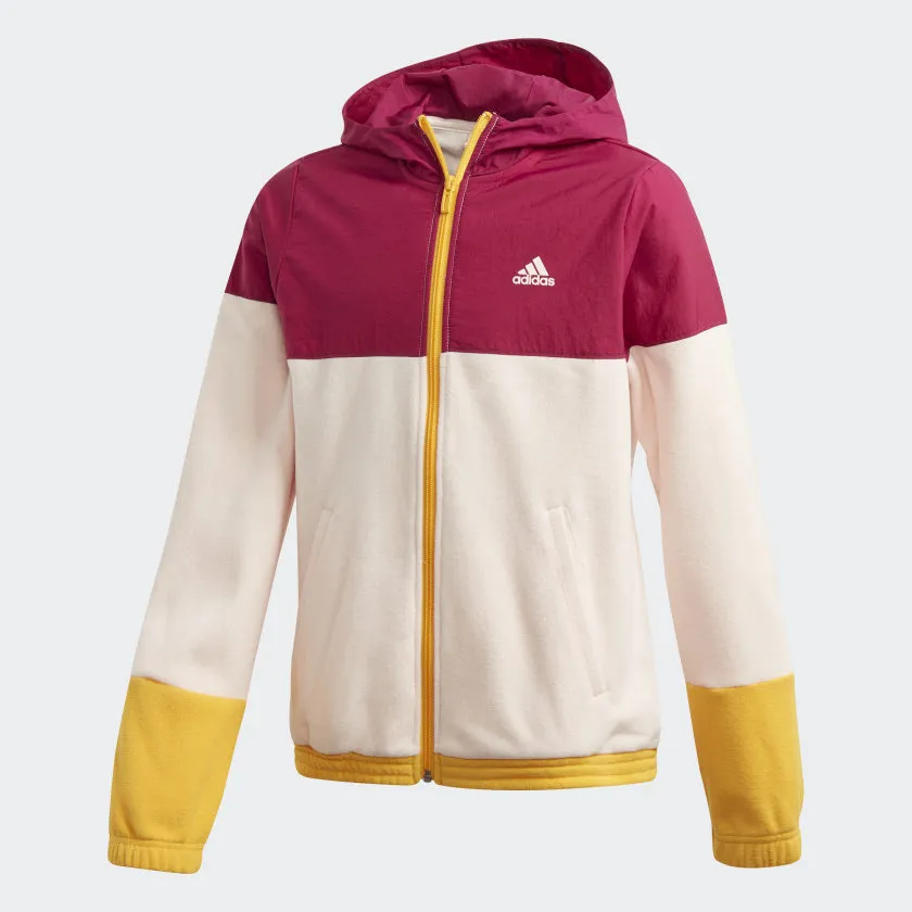 ADIDAS GIRLS CLASSICS HOODED TRACK JACKET