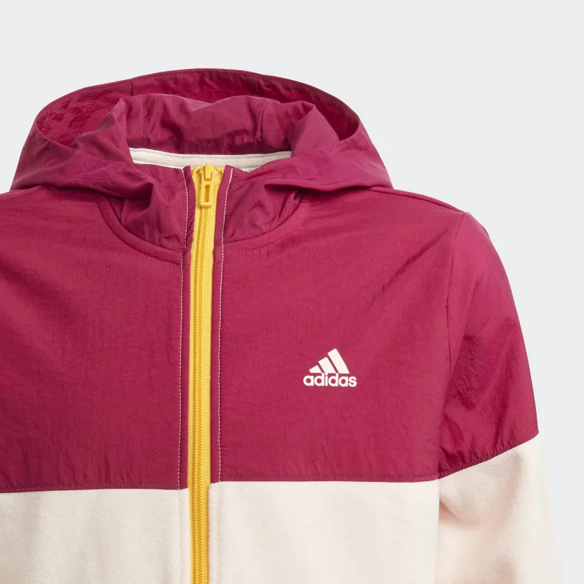 ADIDAS GIRLS CLASSICS HOODED TRACK JACKET