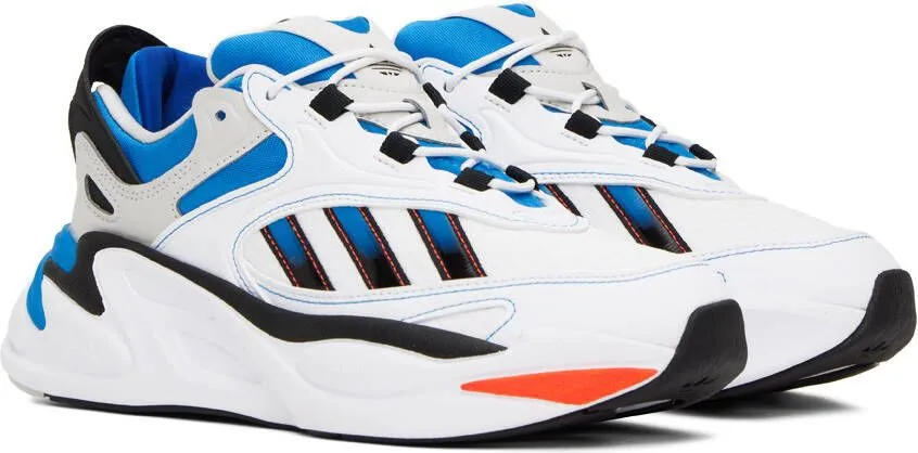 Adidas Originals White & Blue Ozmorph Sneakers