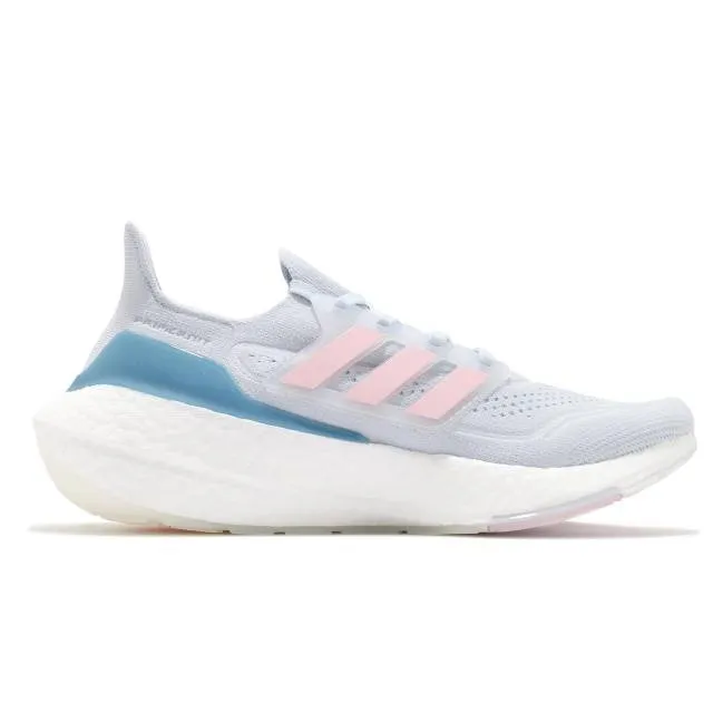adidas Ultraboost 21 W Grey Pink Blue Women Jogging Runn...