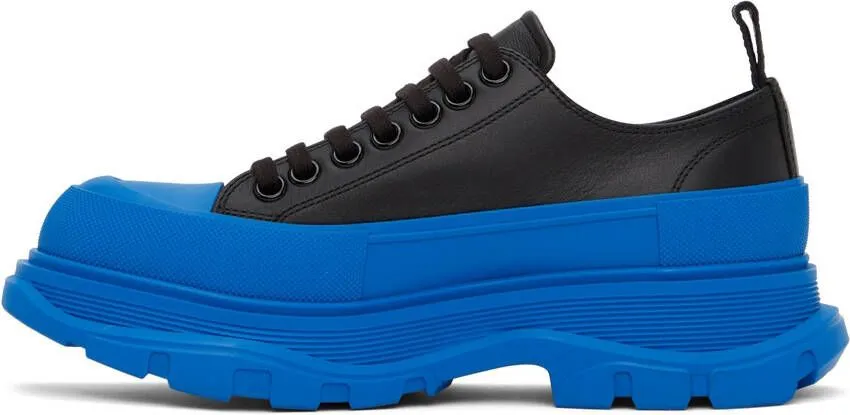 Alexander McQueen Black & Blue Tread Slick Low Sneakers