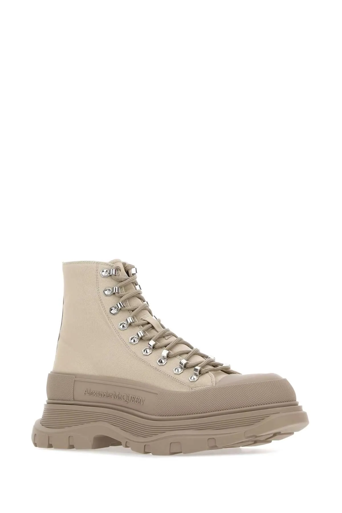 Alexander Mcqueen Sand Canvas Tread Slick Sneakers