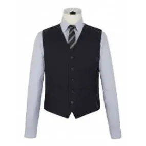 Alfred Brown Navy Wool Waistcoat