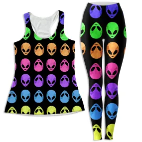 Alien Pattern Women's Tank and Leggings Combo