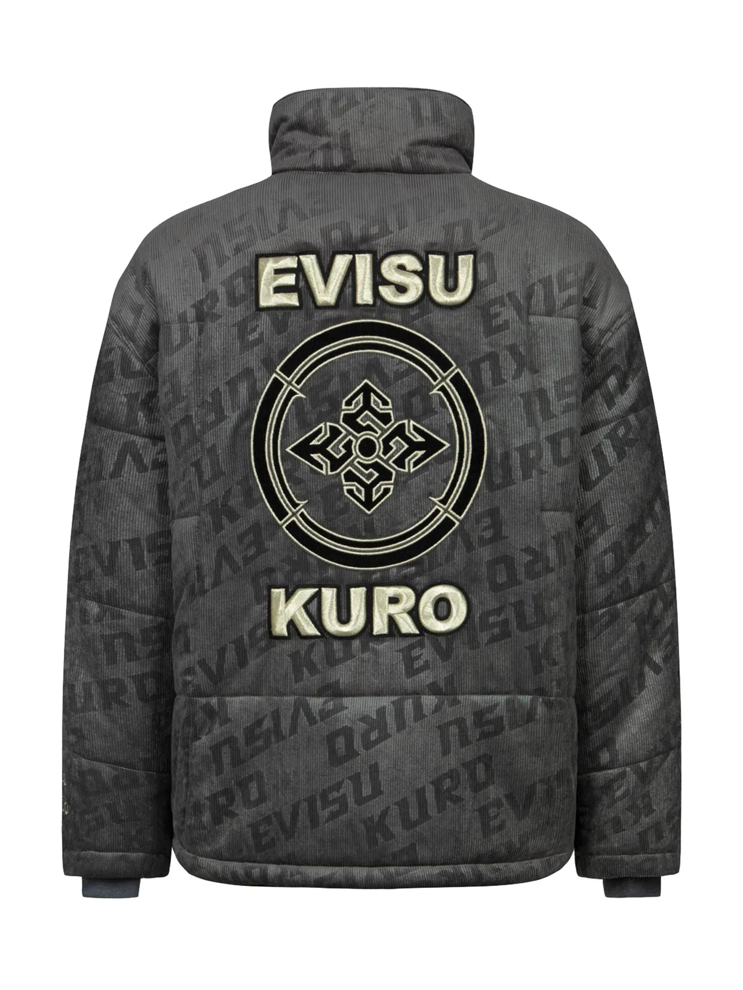 Allover Monogram Embossing Relax Fit Corduroy Padded Jacket