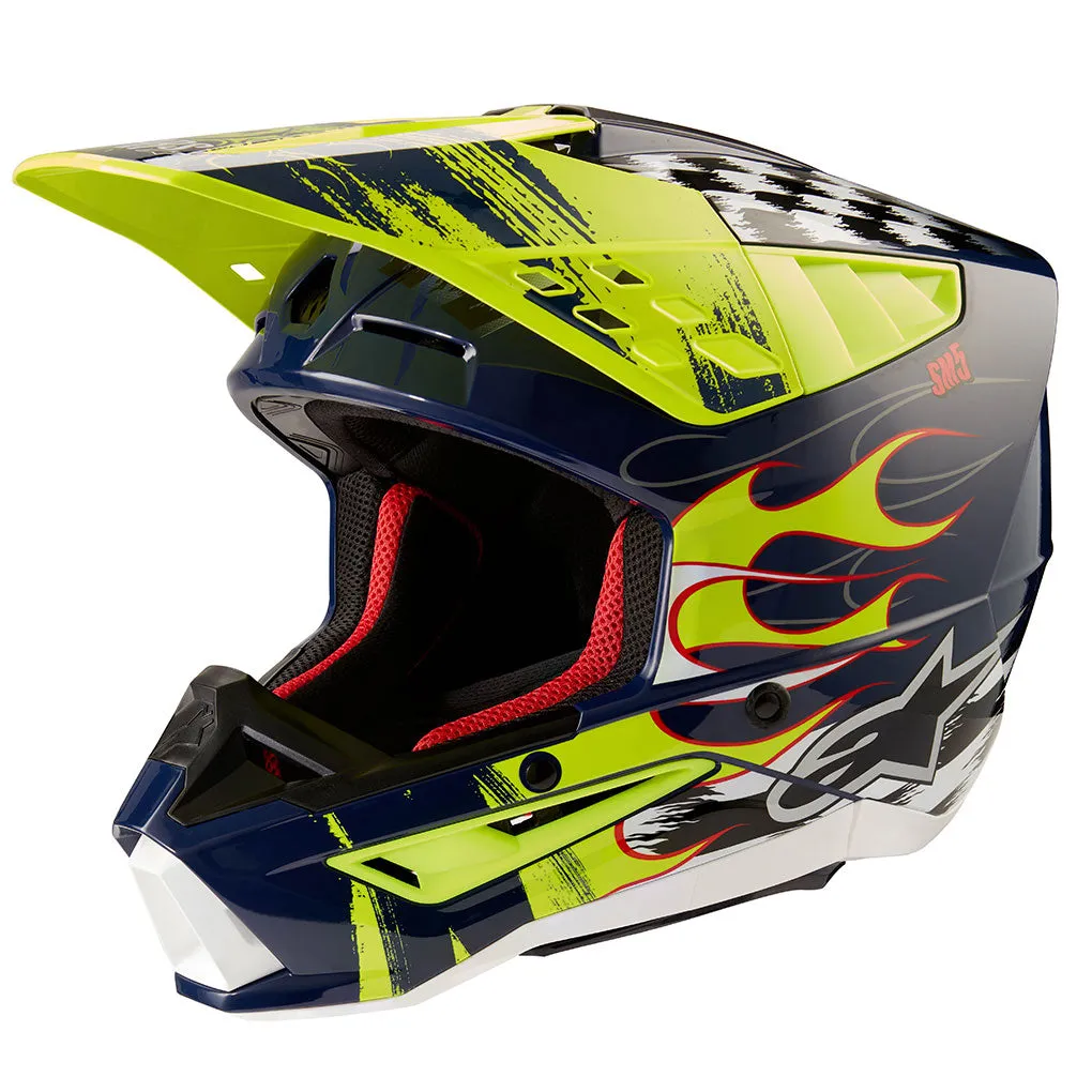 Alpinestars - 2024 SM5 Rash Navy/Yellow Helmet