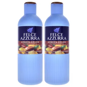 Amber and Argan by Felce Azzurra for Unisex - 22 oz Body Wash - Pack of 2