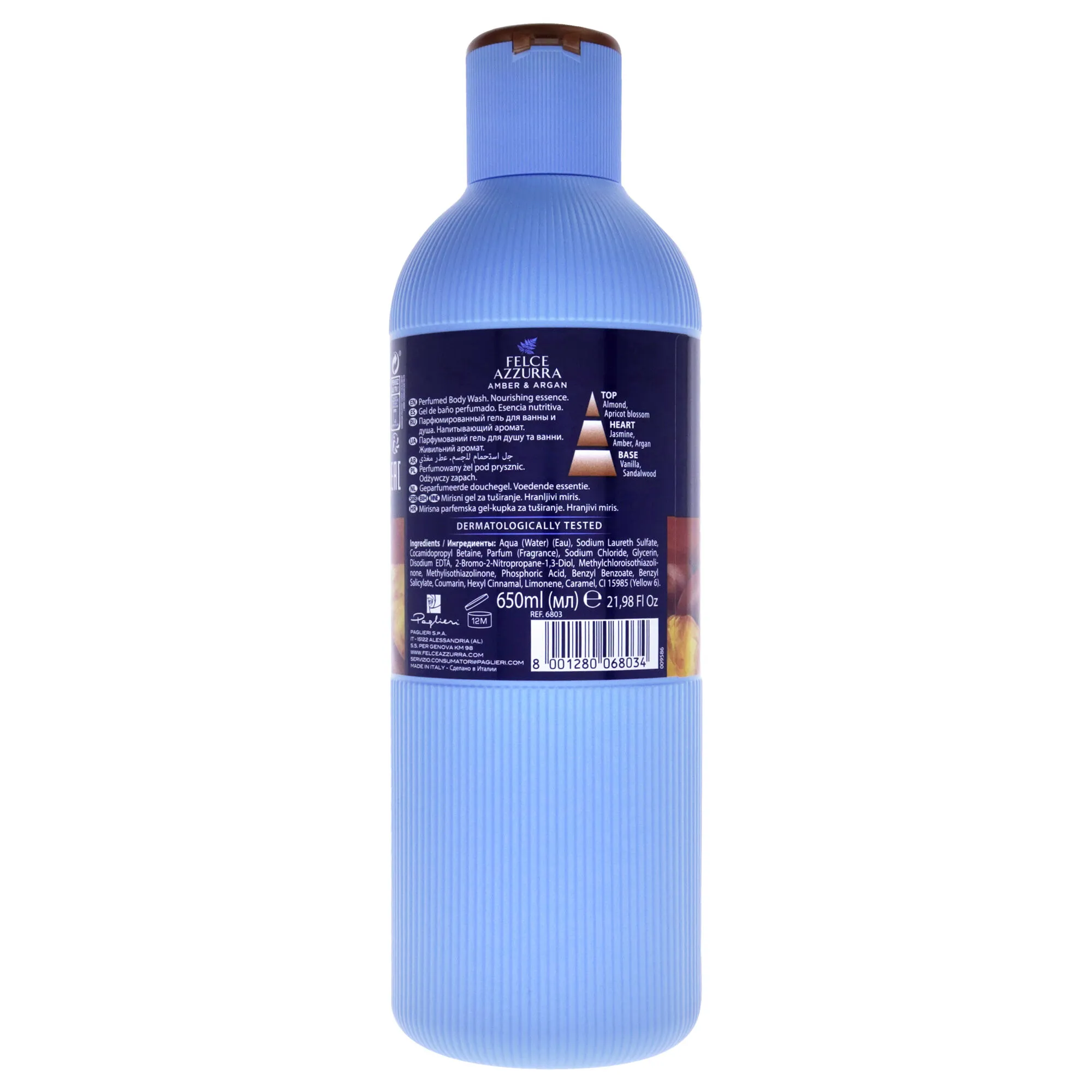 Amber and Argan by Felce Azzurra for Unisex - 22 oz Body Wash