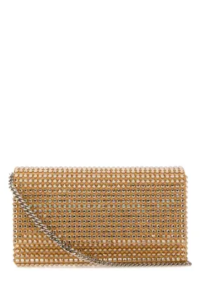 Amina Muaddi Embellished Satin Mini Paloma Clutch