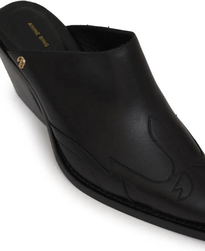 ANINE BING Tania 65mm leather mules Black