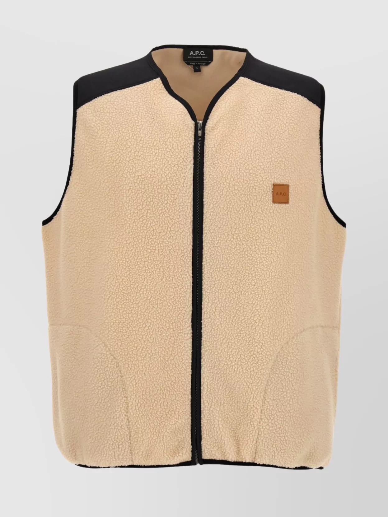 A.P.C.   Sherpa fleece sleeveless vest with contrast shoulder panels