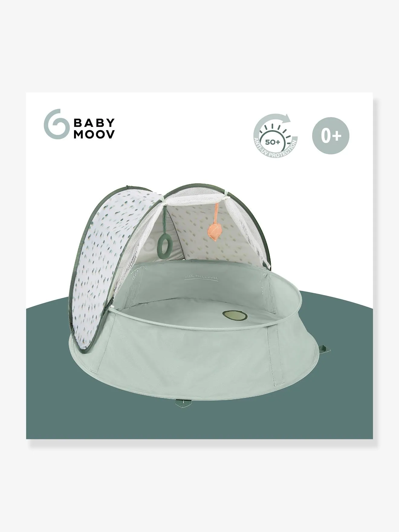 Aquani UV-Protection50+ Pop-Up Tent, by BABYMOOV - blue medium solid with design