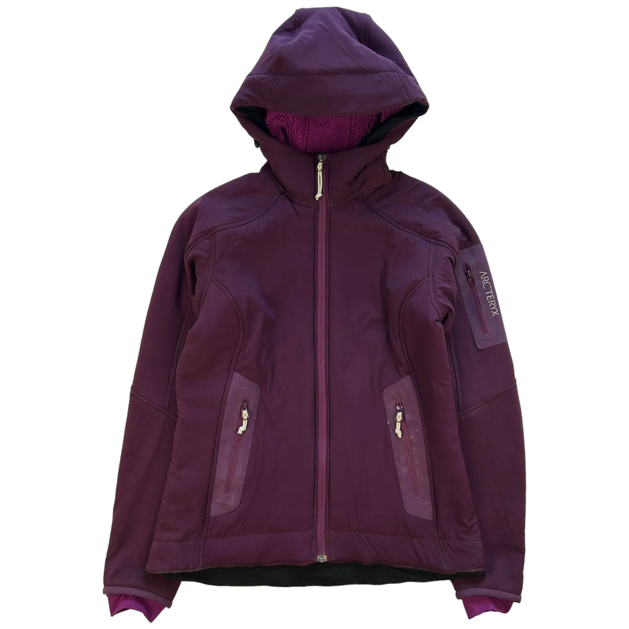 Arc'teryx Maroon Fleece Hooded Jacket Women XS Second Wave Vintage | Second Wave Vintage