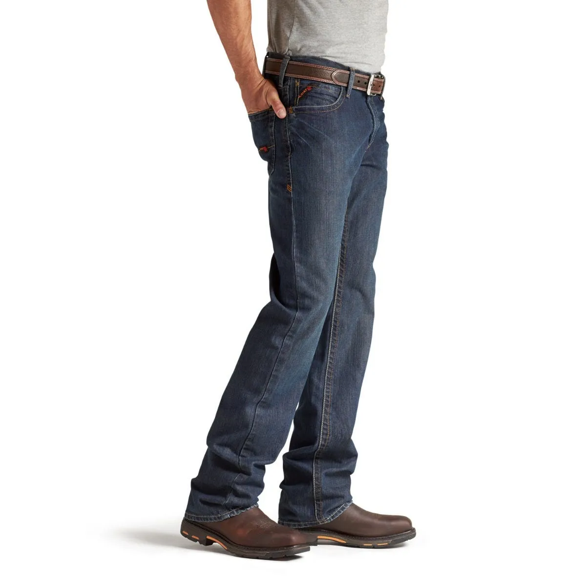 Ariat FR M4 Relaxed Basic Boot Cut Jeans, Shale