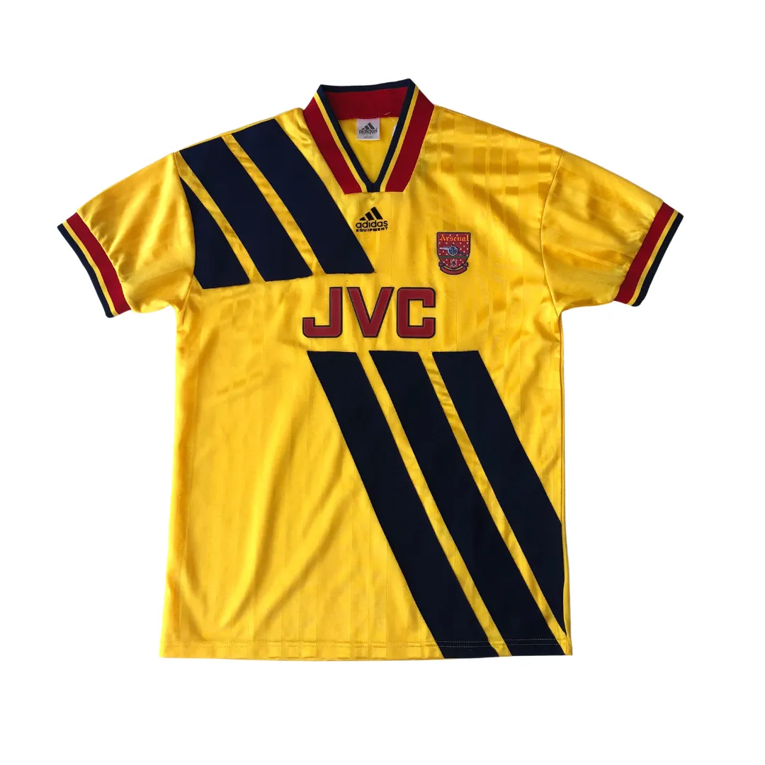 Arsenal JVC Original Adidas Equipment 1993/1994 Away Vintage Football Shirt Medium/Large