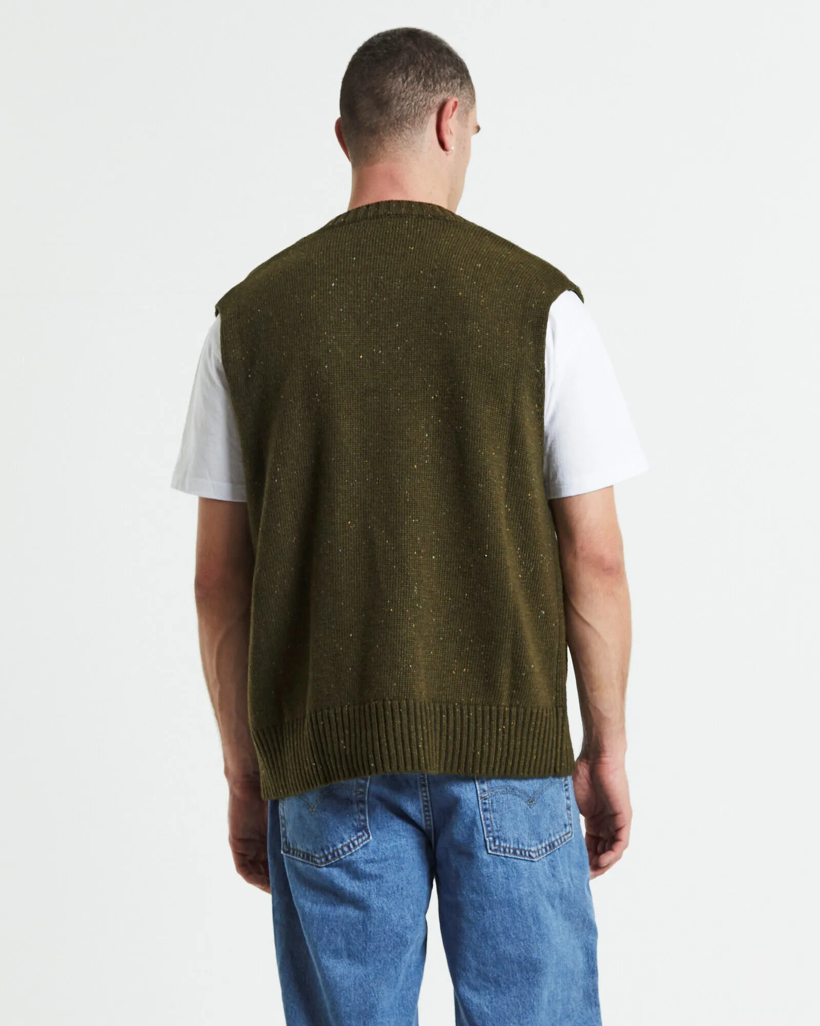 Arvust Sunday Knitted Box Vest Olive