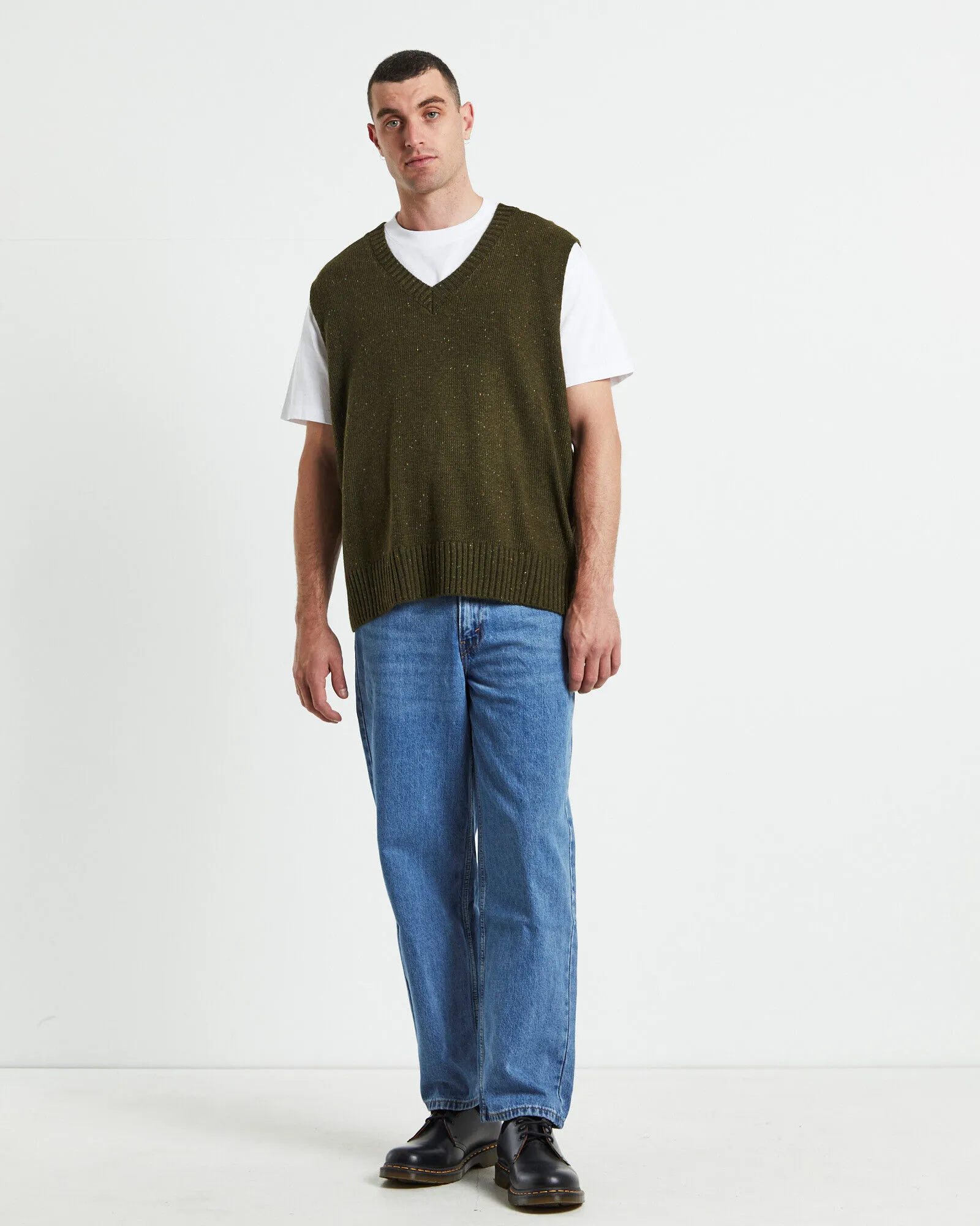 Arvust Sunday Knitted Box Vest Olive