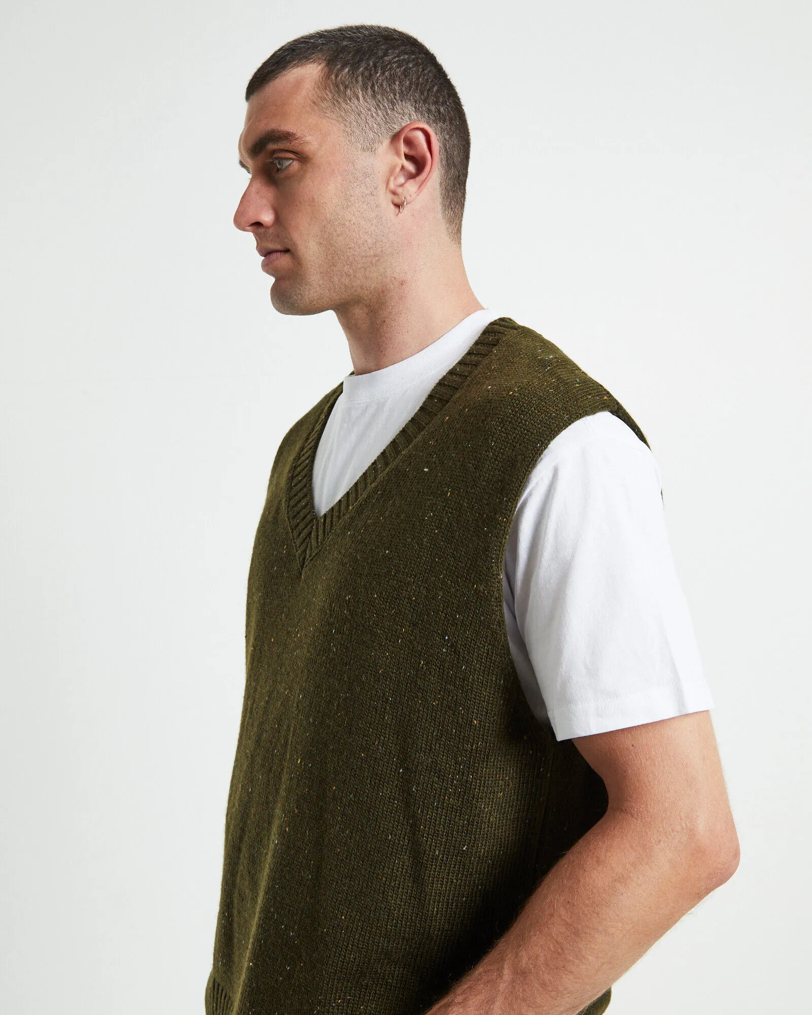 Arvust Sunday Knitted Box Vest Olive