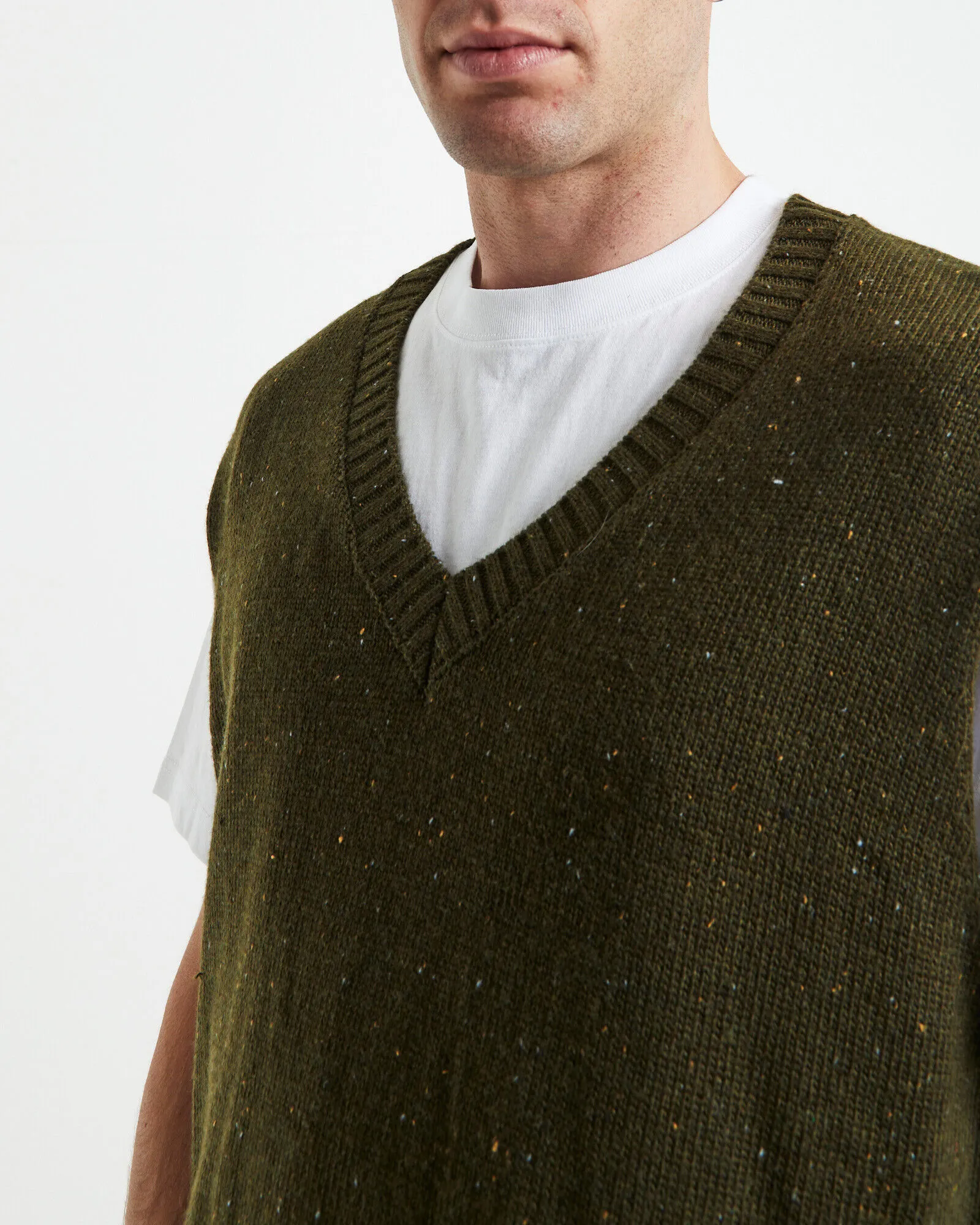 Arvust Sunday Knitted Box Vest Olive