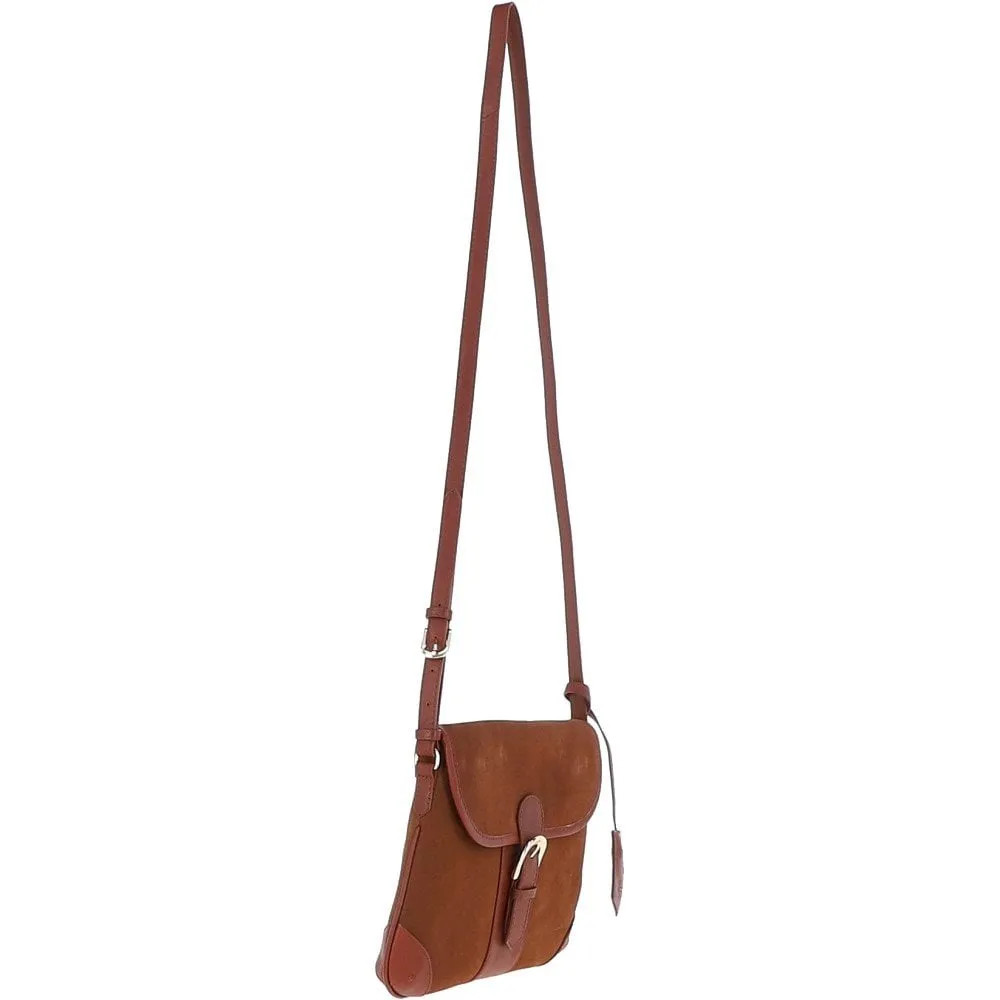 Ashwood Suede & Leather Medium Shoulder Bag Tan: S-12