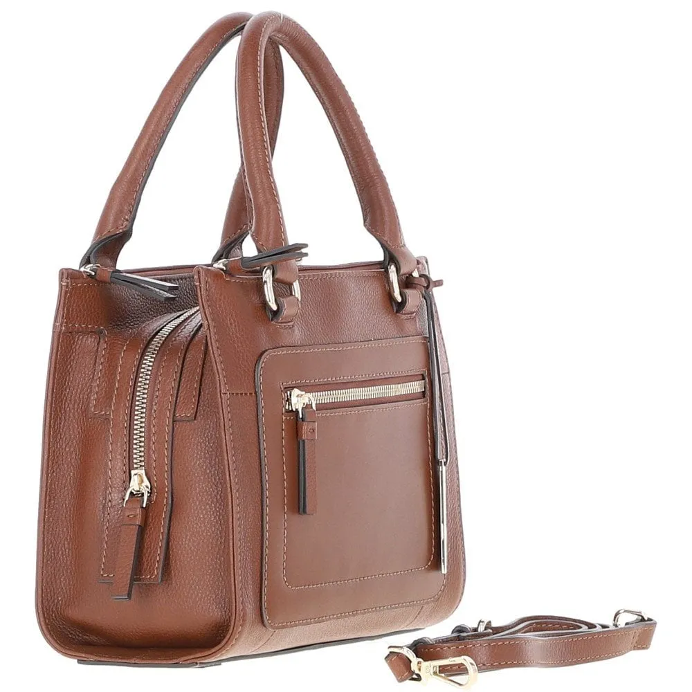 Ashwood Three Section Leather Tote Shoulder Bag Tan: Z-73