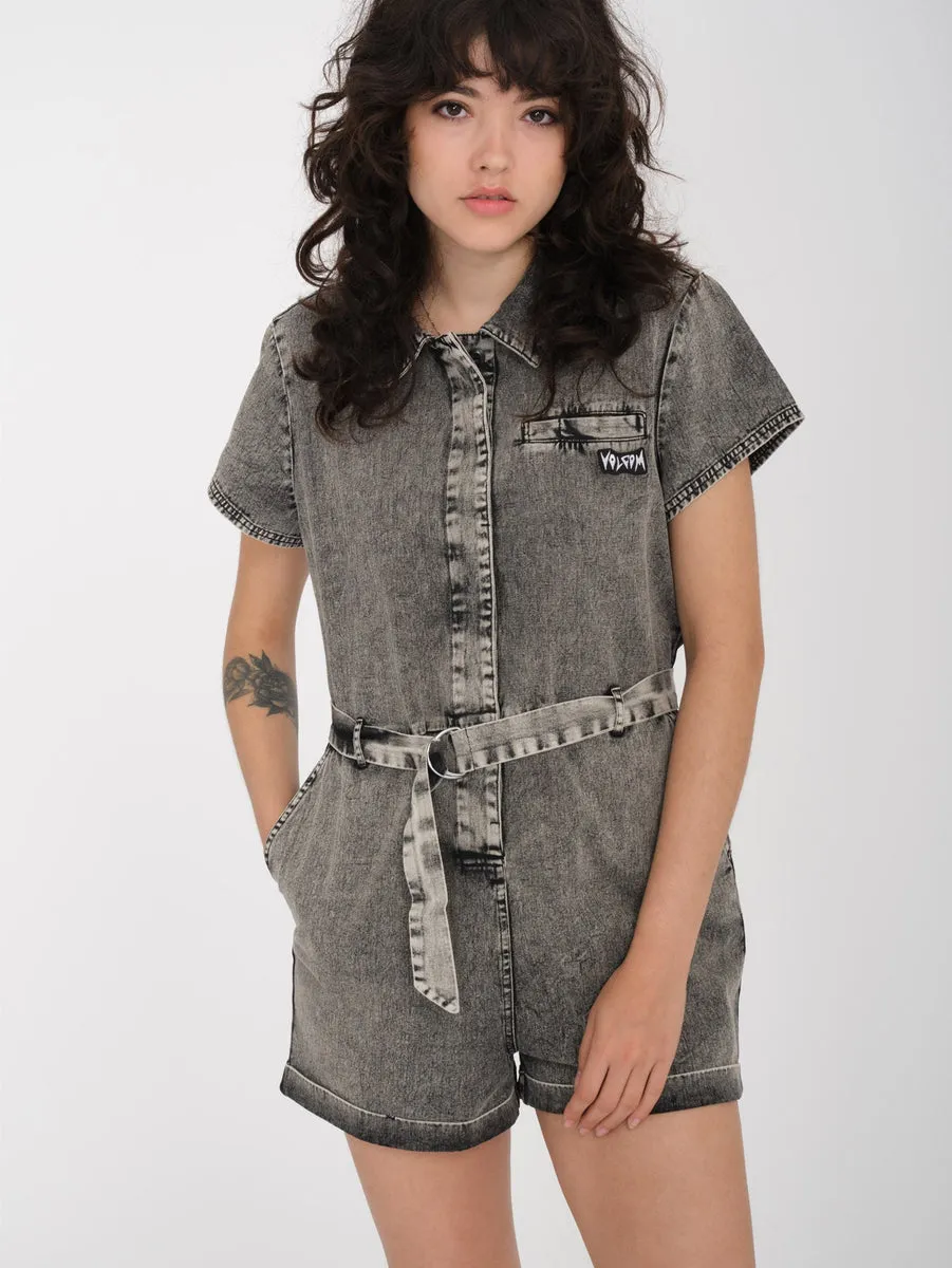 Asphalt Romper - BLACK