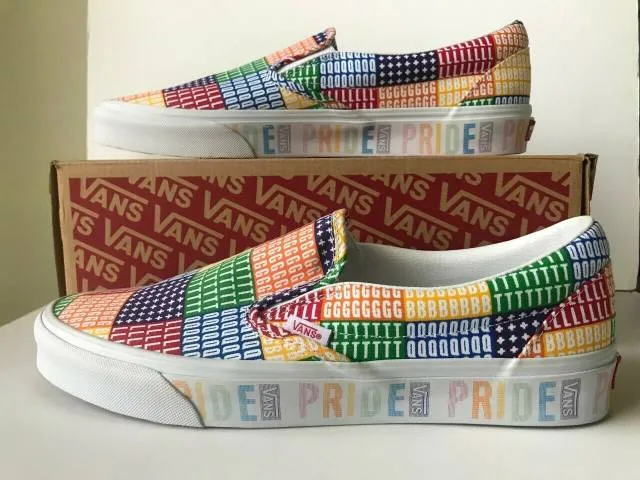 AUTHENTIC VANS CLASSIC PRIDE Rainbow Multicolor Slip-on ...