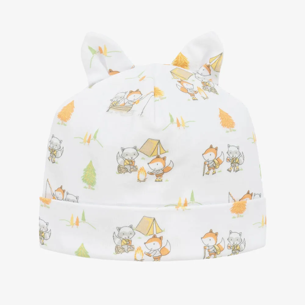 Baby Boys White Cotton Campsite Tales Hat