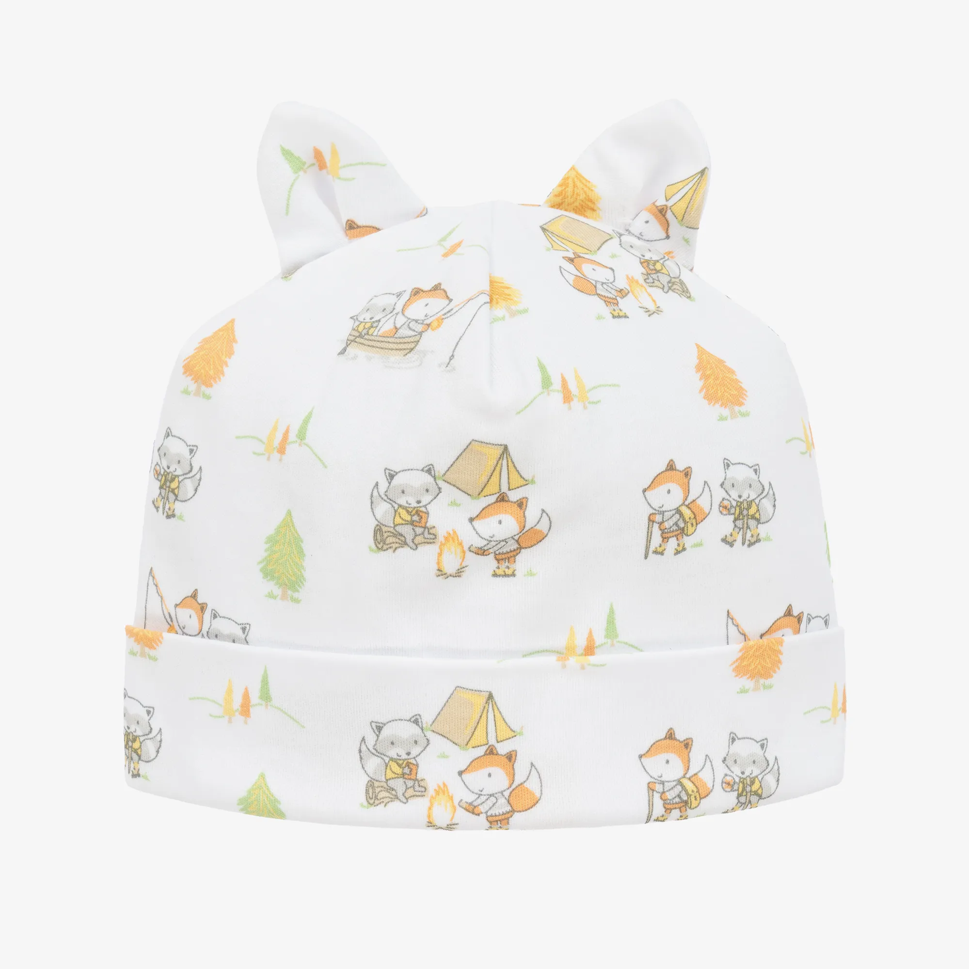 Baby Boys White Cotton Campsite Tales Hat