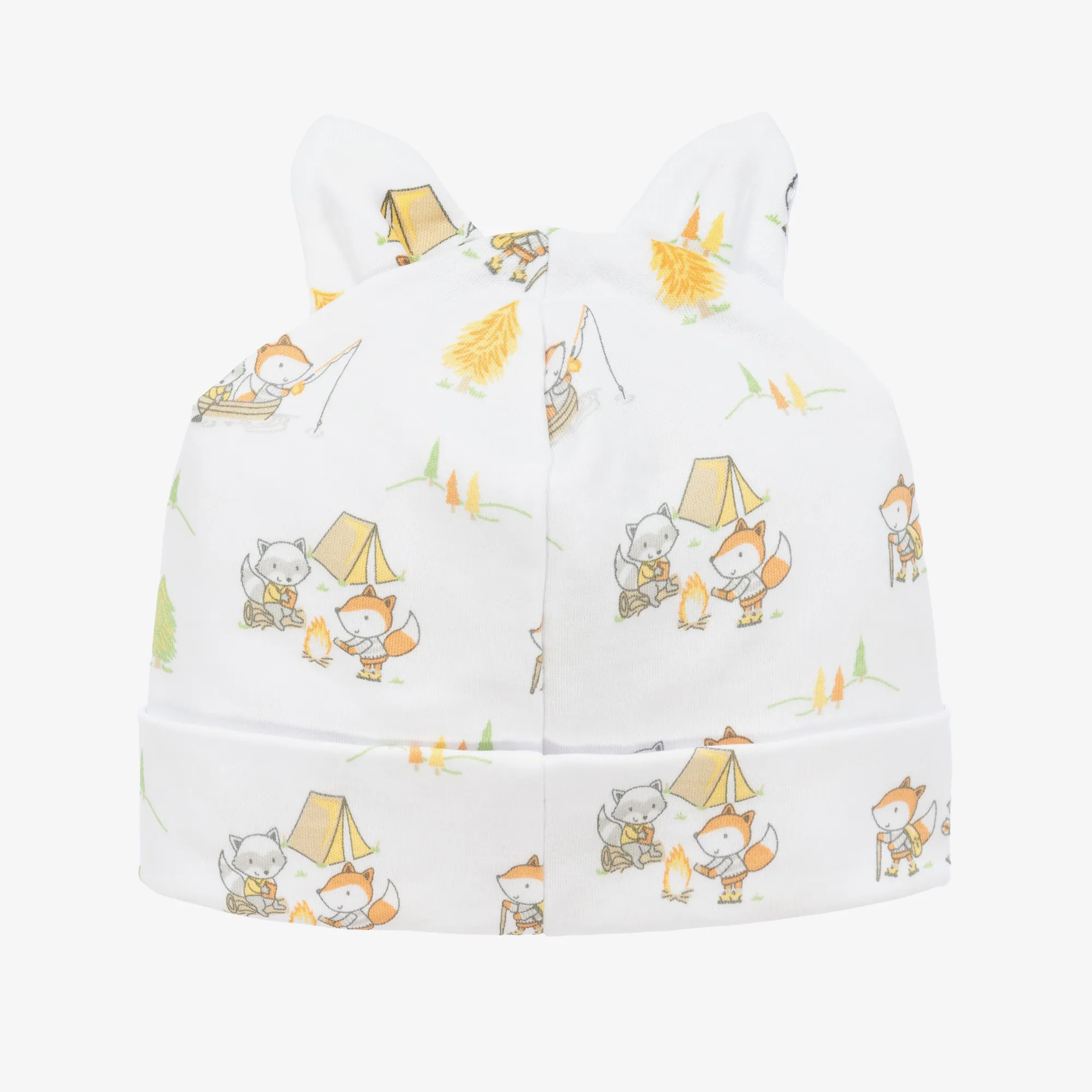 Baby Boys White Cotton Campsite Tales Hat