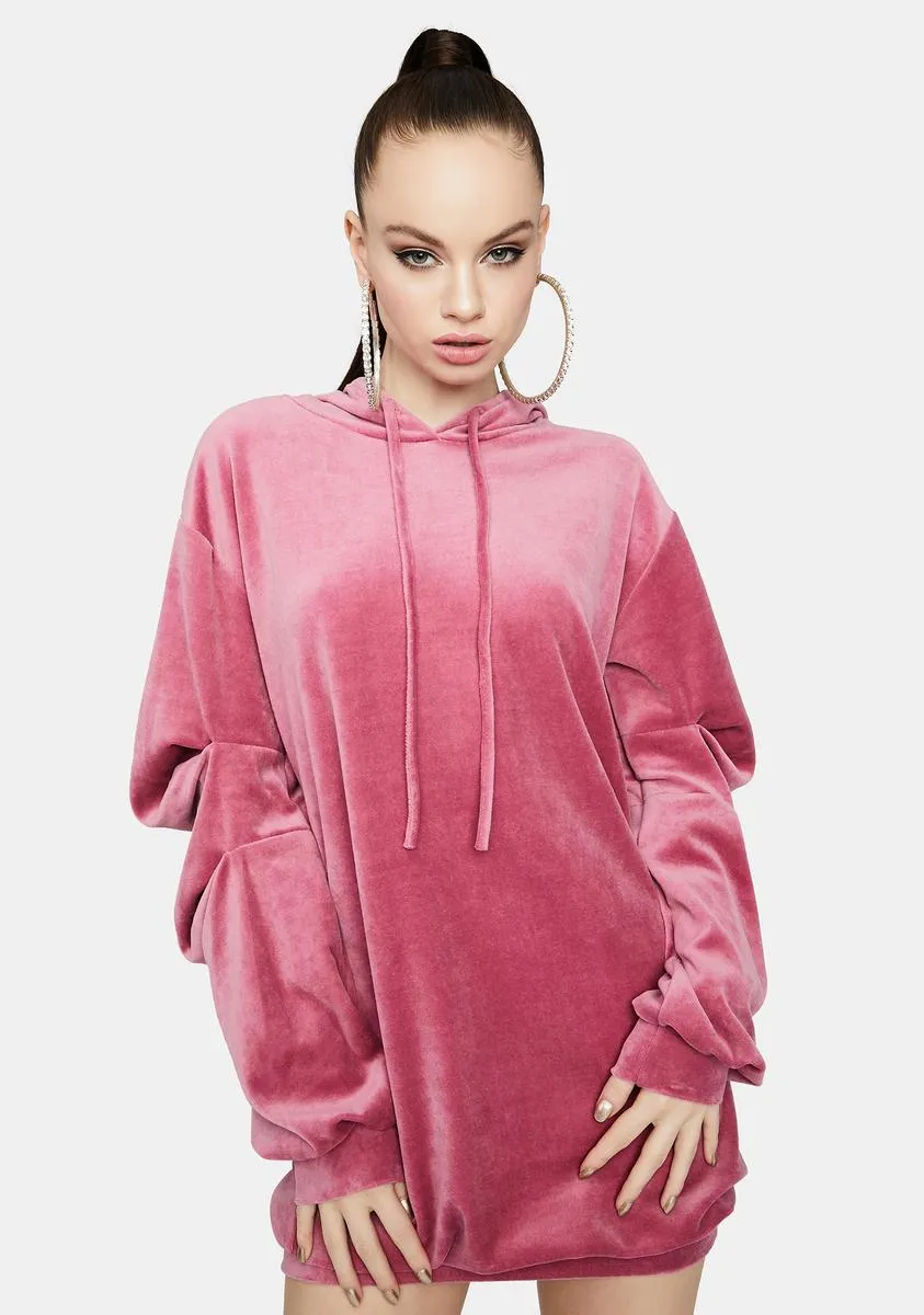 Back To Basics Velour Hoodie Dress-
